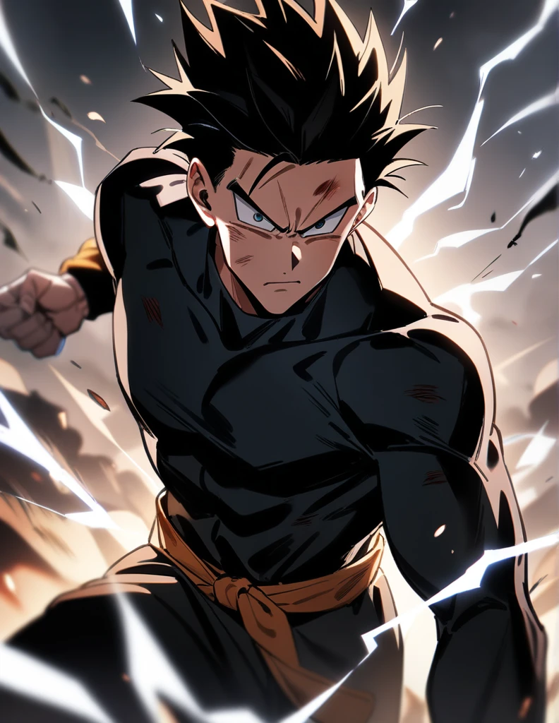 1boy, wanostyle, one piece, Yuta okkotsu, one piece, looking at viewer, solo, upper body, ((masterpiece)), (best quality), (extremely detailed), depth of field, sketch, dark intense shadows, sharp focus, soft lighting, hdr, colorful, good composition, spectacular, closed shirt, anime screencap, ready to fight,