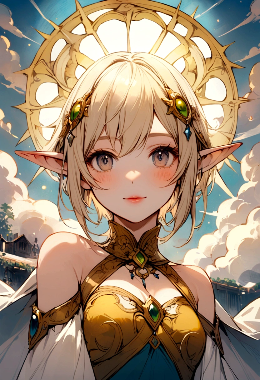create a half-elf that resembles something with sun and light