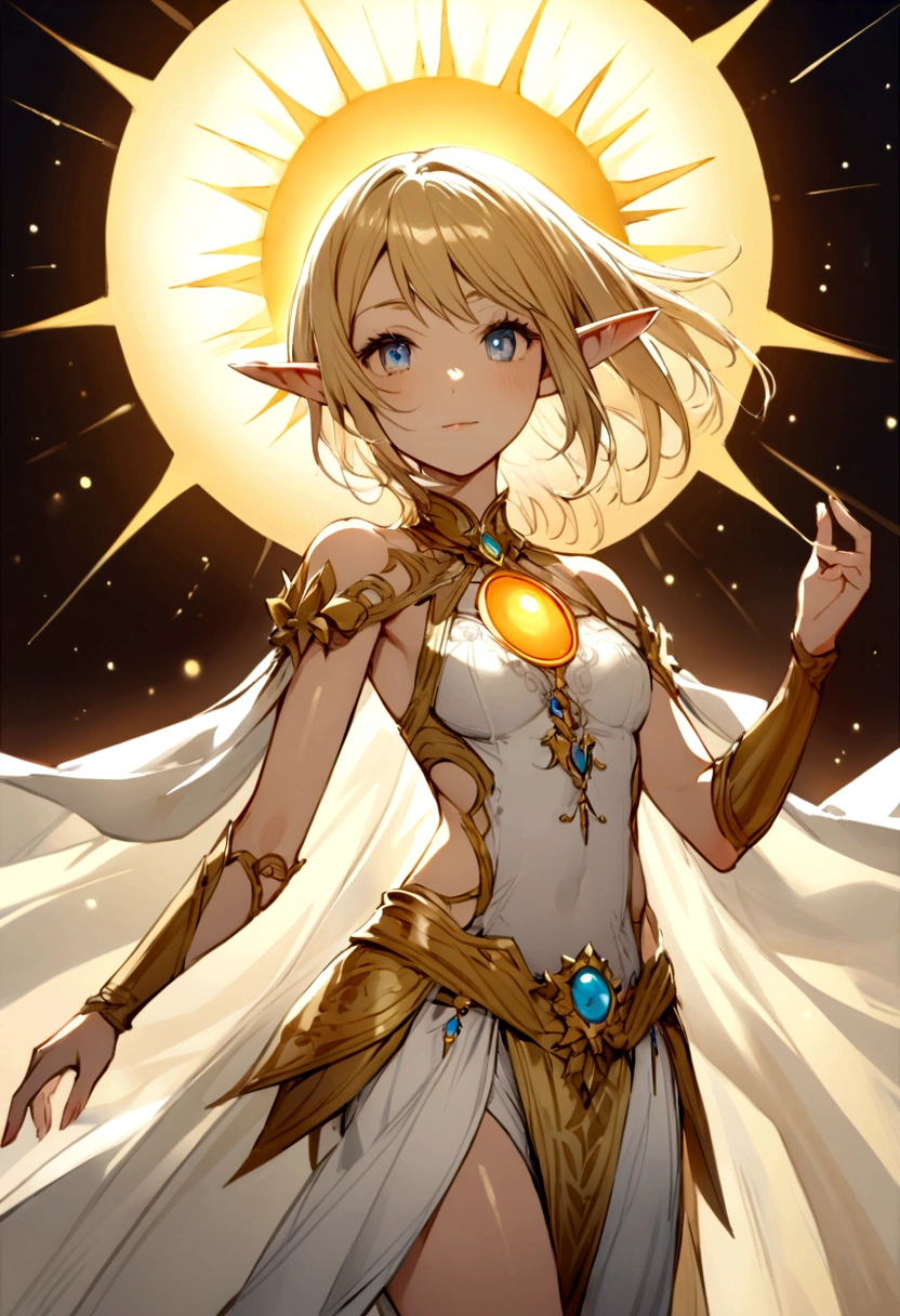 create a half-elf that resembles something with sun and light