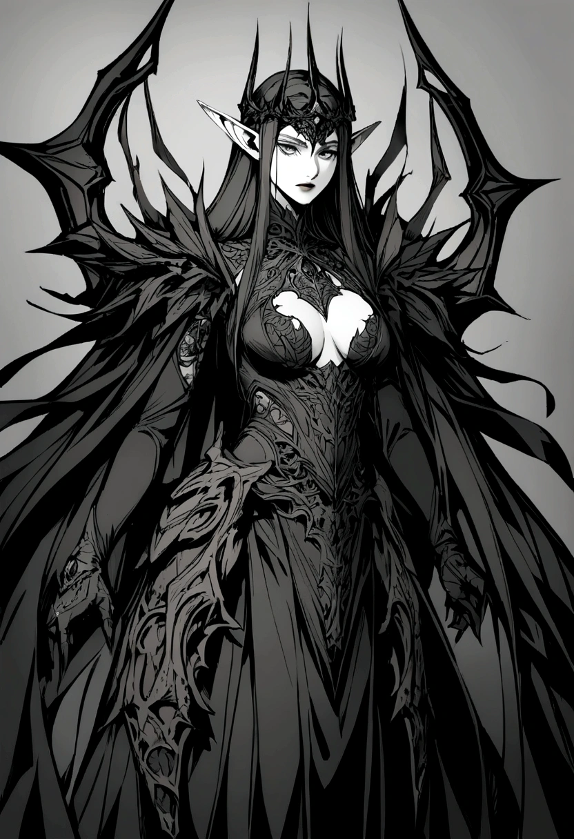 create a half-elf with a slightly dark color that resembles an impaler