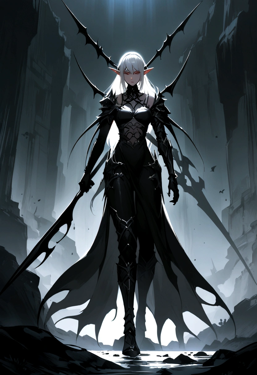 create a half-elf with a slightly dark color that resembles a human impaler
