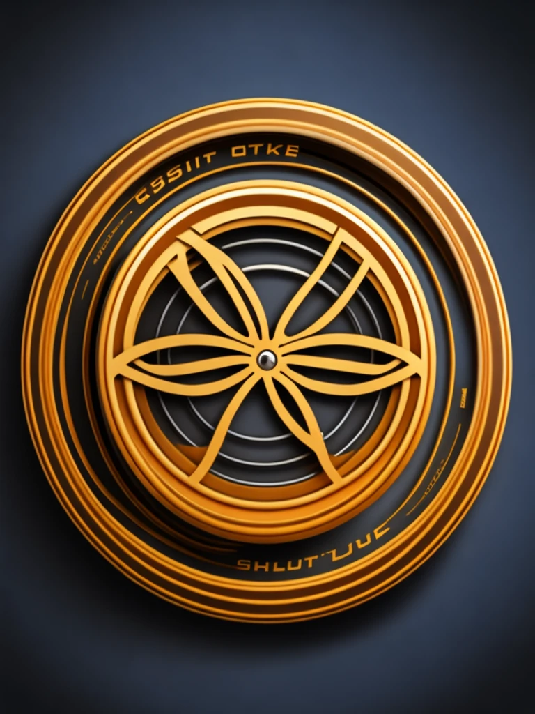 Logo of a drum hoop with tire spokes inside