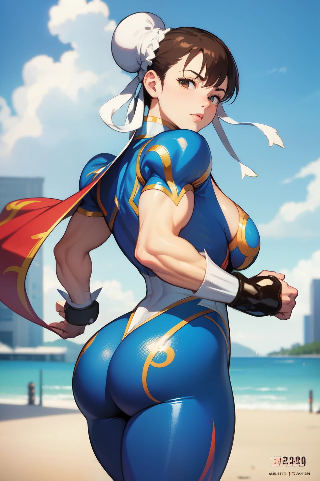 A photograph of Spider-Man, no mask on, 20 I, Handsome, face detailed, Looking at camera, portraite, 8K UHD, high qualiy, ((chun li)), ((BIG ASS))