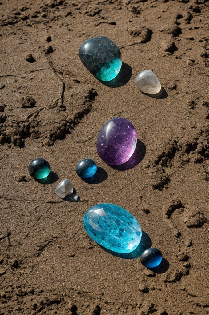 gemstones in mud