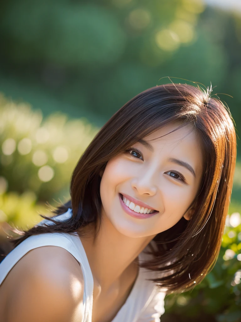 Highest resolution、Masterpiece、8K、40s、woman、Japanese、smile、Mature、Calm、Wide angle,