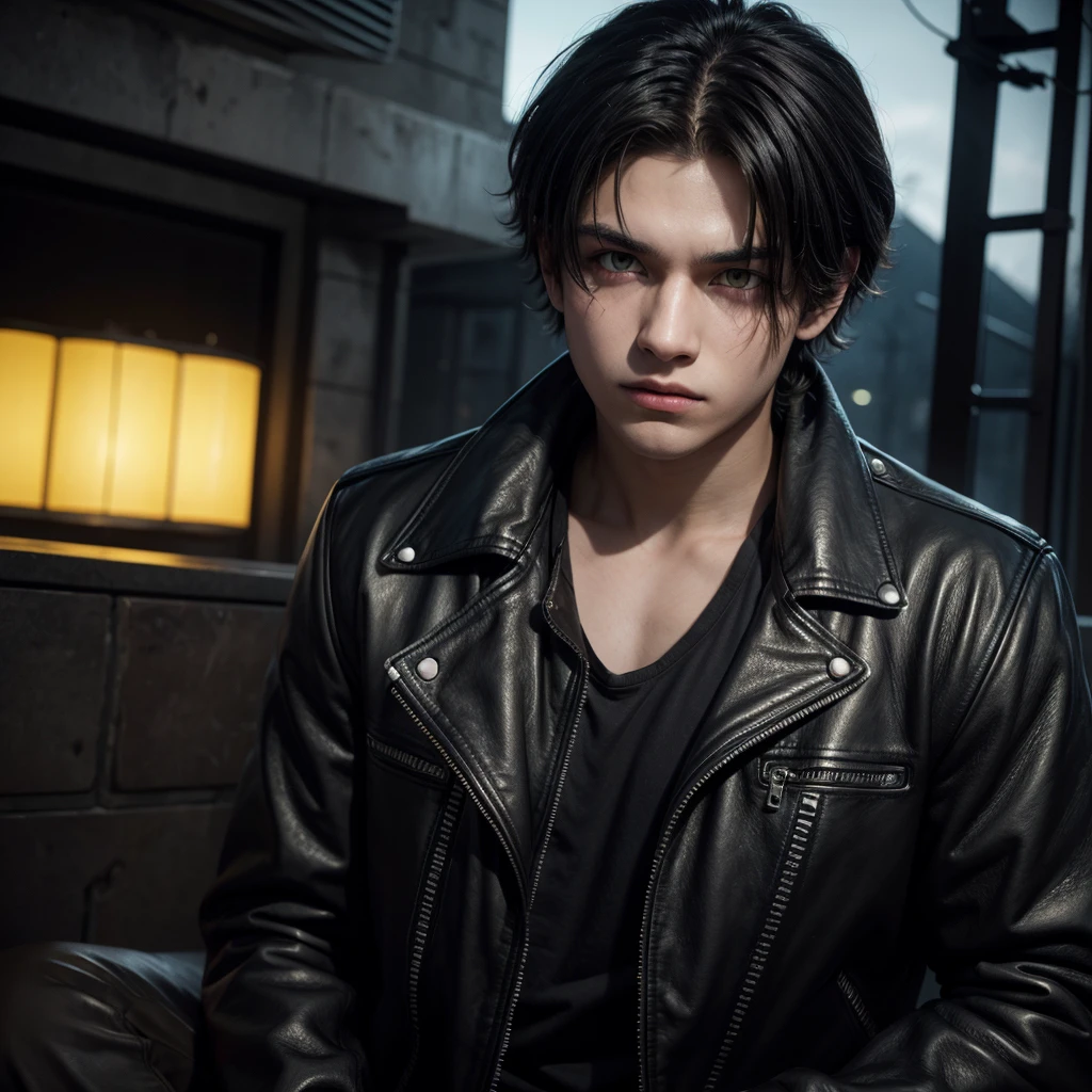 cool guy，Modern cyberpunk style，Full of  temperament，Stylish killing Matt look。