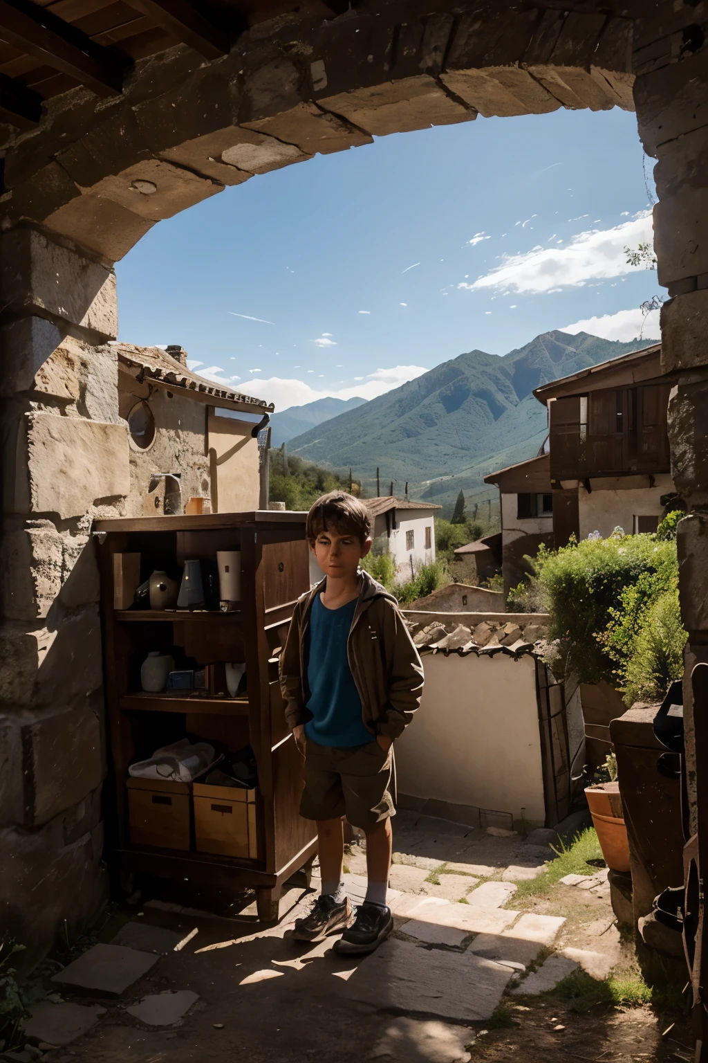 In old time Beautiful village one young boy