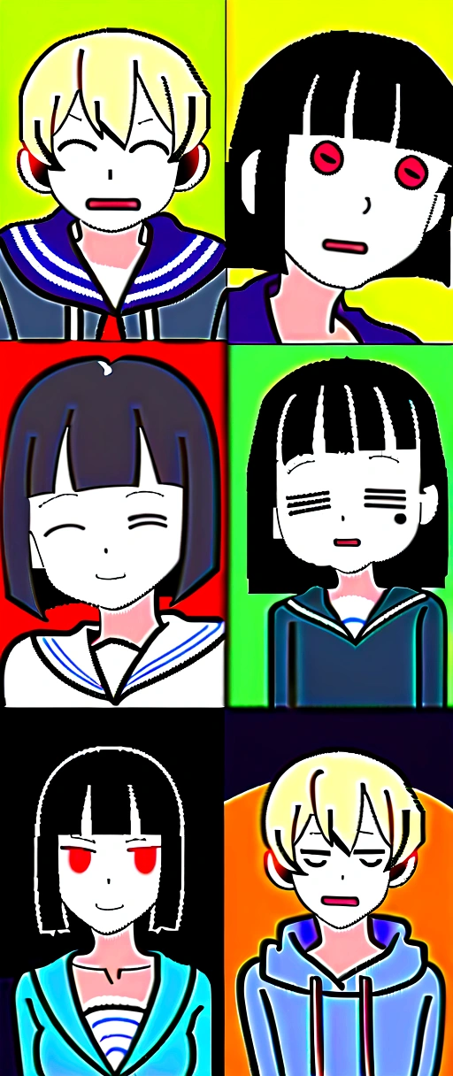 strong、One Girl、Face Up、Tsundere、high school girl、アニメ、hoodie、Black Hair、Blunt bangs、Drunk Eyes、Sailor suit、Red eyes、Bobcut、two-tone hair、 High resolution, 1 Girl, Korean, Small mole under eye,Drooping eyes、