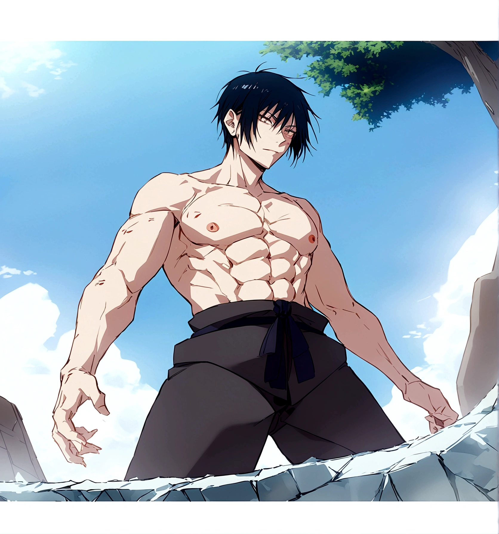 (best qualityer, work of art) Details beautiful detailed face, Toji Fushiguro (JUJUTSU KAİSEN)