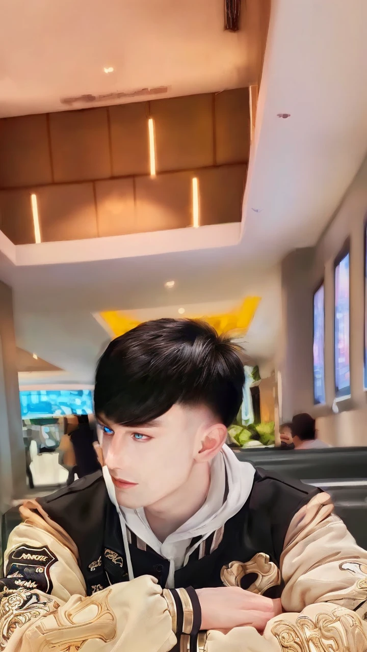 masculine male, masterpiece ,((perfect eyes)) best quality,(semirealism:1.9), beautiful lighting,(extremely detailed CG unity 4k fhd wallpaper), High Detail, Sharp focus,dramatic outdoors, 1 boy , 19 years old, blue eyes , smile