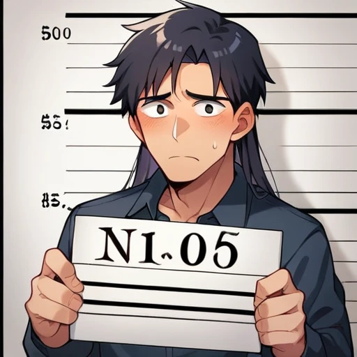 score_9, score_8_up, score_7_up, score_6_up, score_5_up, score_4_up, BREAK, source_cartoon, source_anime, cute capybara  blush, holding sign, mugshot, sad, looking at viewer, long hair   