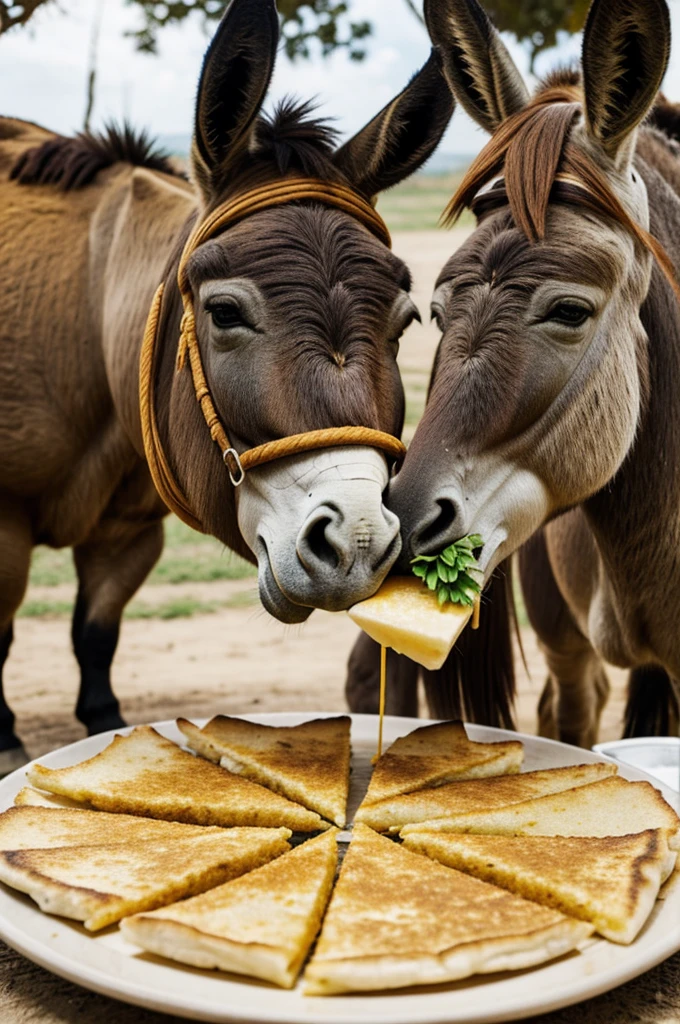 a donkey eating cachapa