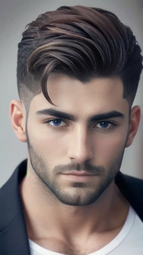 Judaean men Stylish hair focus on face image with color.