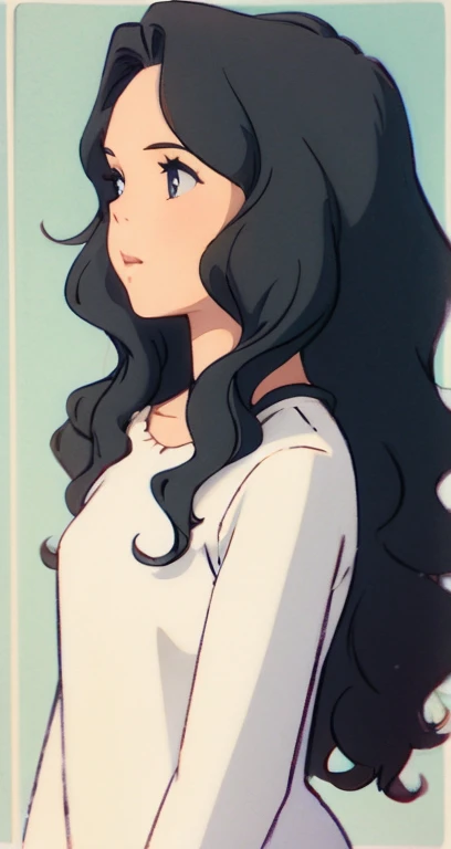 girl with wavy hair, long hair