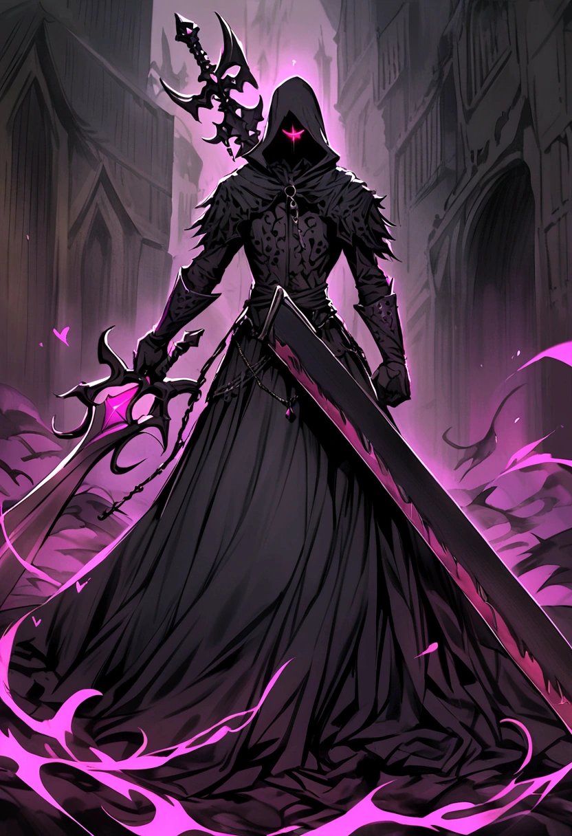 a beserker with a large sword with an appearance reminiscent of the dark color tone MAN
