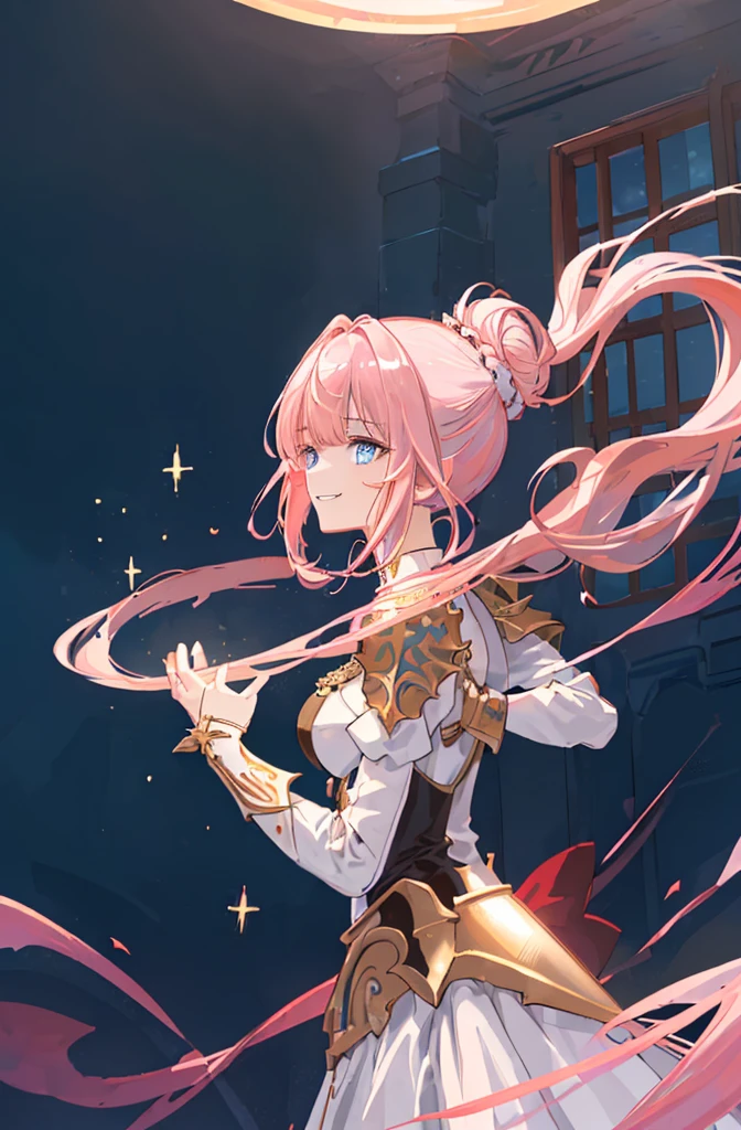 [(conversation room Background:1.4)::5],Original,(Illustration:1.1),(Best Quality),(masutepiece:1.1),(the Extremely Detailed CG Unity 8K Wallpapers:1.1), (Colorful:0.9),(mid-shot:0.95),(very detailed beautiful upper body),Dynamic Angle,(Solo:1.2), (girl),(((Adult))), (Detailed beautiful eyes:1.15), (Beautiful face:1.15), (glowing sky blue eyes:1.25////),(jewely eyes),(pink medium hair),(Blunt bangs),(half updo),(Red Star Hairpin),(+perfect hand+:1.21),(Draw an illustration of a fantasy girl),(Religious),(Wearing fantasy knight clothes),(white knight),(Contempt and contempt),Furious,(Beautiful Slender Girl),((Adult)),((furious laugh)),((evil smile)),((upper body)),((windows in her behind)),in the conversation room,