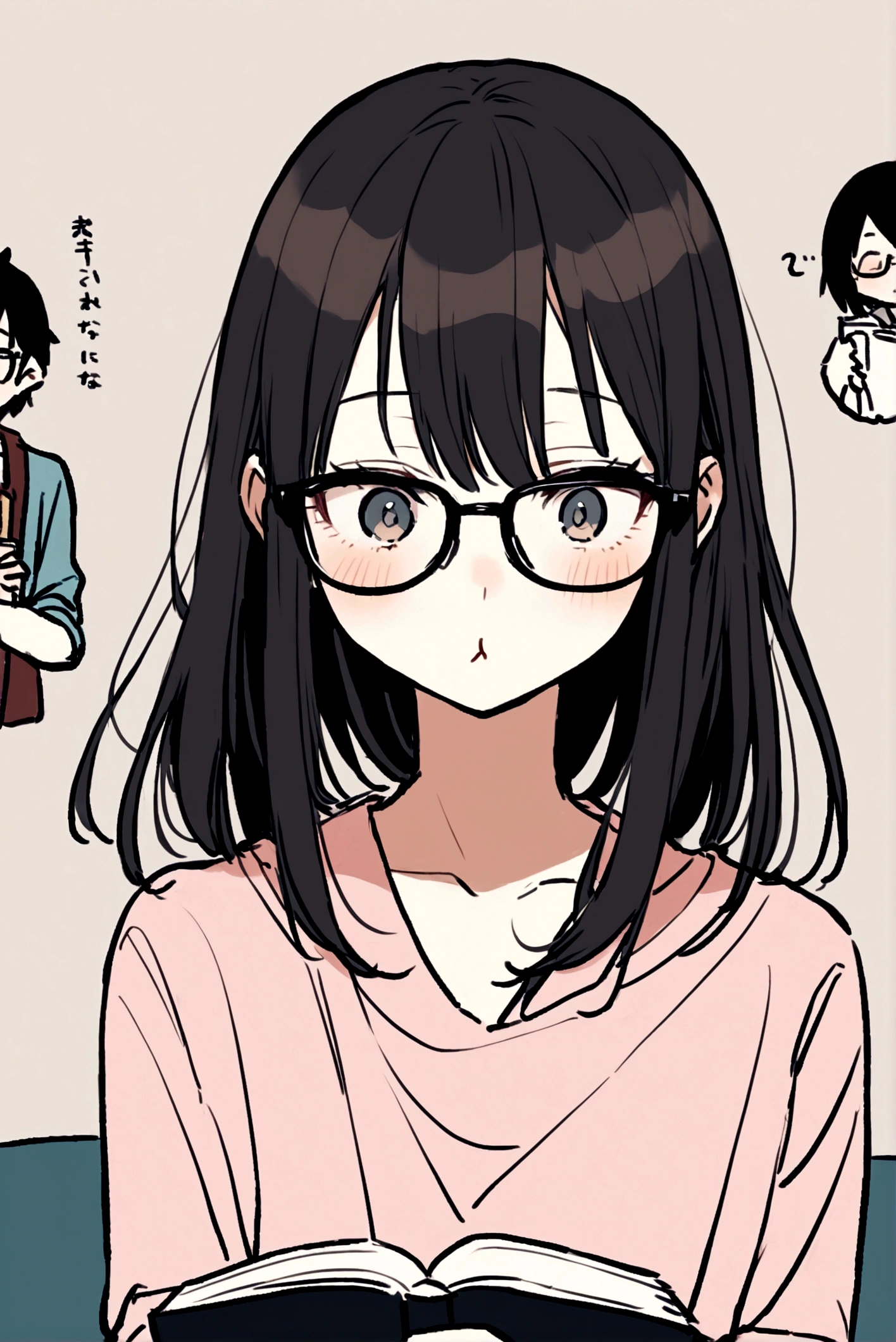 She has short hair, it is straight, she has big eyes, her eyes are black, she likes to read books, she is positive and likes to sleep, she is 18 years old, she wears glasses almost always and likes to wear her hair down, she likes to eat too much, and she is 1.63 cm her voice is soft and half hoarse her skin is soft and her skin is pale in color and she is not very sociable with people and she is half shy and half cold but she is affectionate sometimes and she likes to paint and also see the moon She is an intelligent detail-oriented girl., sensitive and I don&#39;t like children and he measures 1.He is 67 and 16 years old and his skin is very delicate and very fragile.