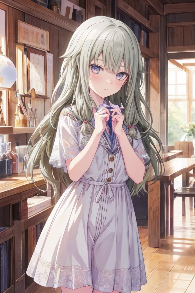 masterpiece、Best image quality、最high quality、、Girl、 Cute pose, masterpiece, Anime art style, Cute moveost detailed, high quality、Shiny Hair、Very fine and beautiful bright eyes、nose blush、Very detailed, clear and beautiful face, Awards, (((Anatomically correct))、Cowboy Shot