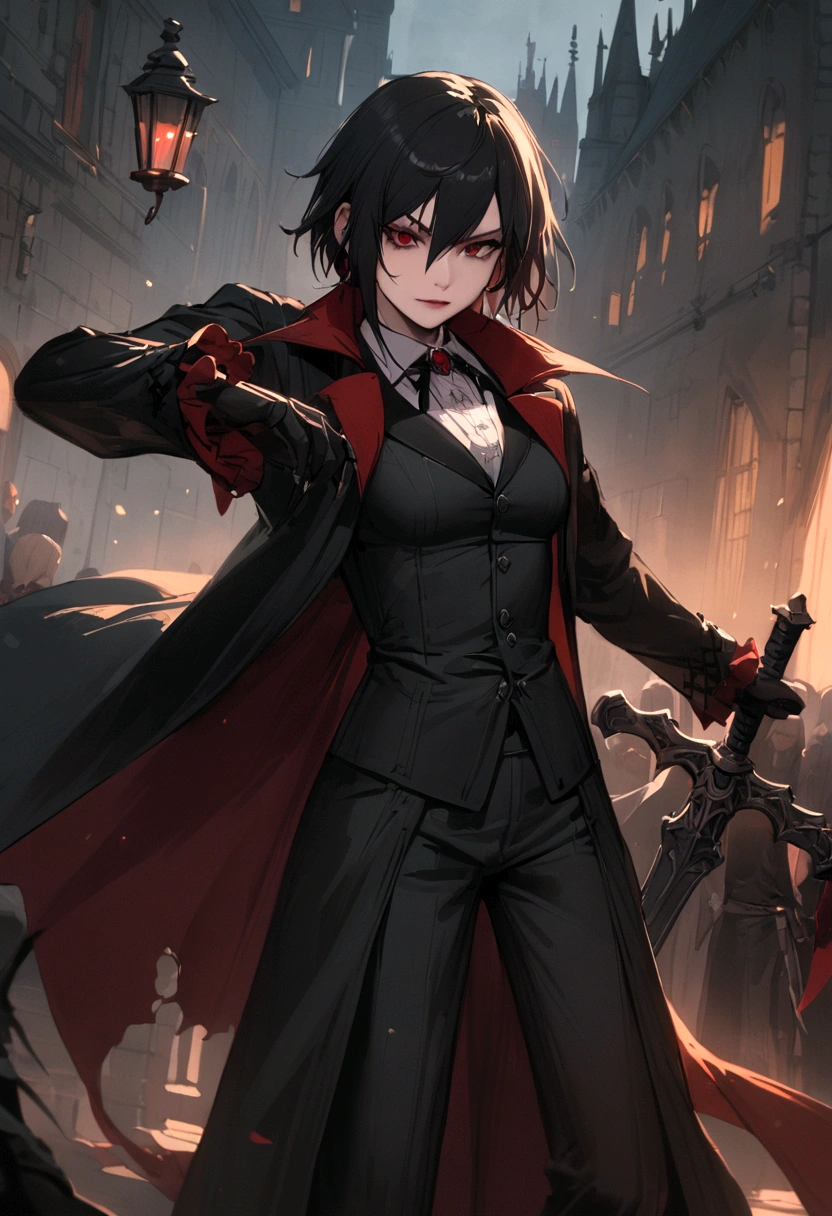 An RPG character whose race is a vampire and his class is a beserker with a large, heavy sword