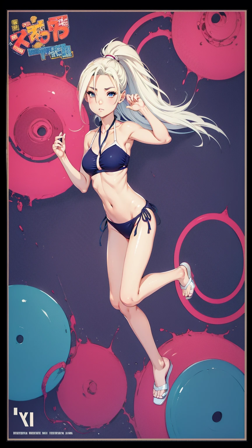 (ino yamanaka) (high quality) (bikini) (full body) (white background"