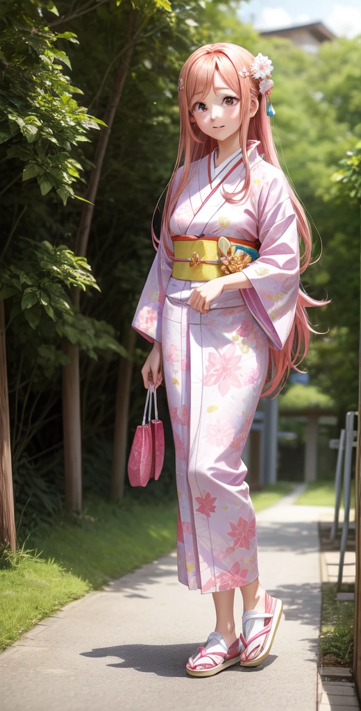 Wearing a pink kimono in the image of Orihime of Tanabata、White footwear