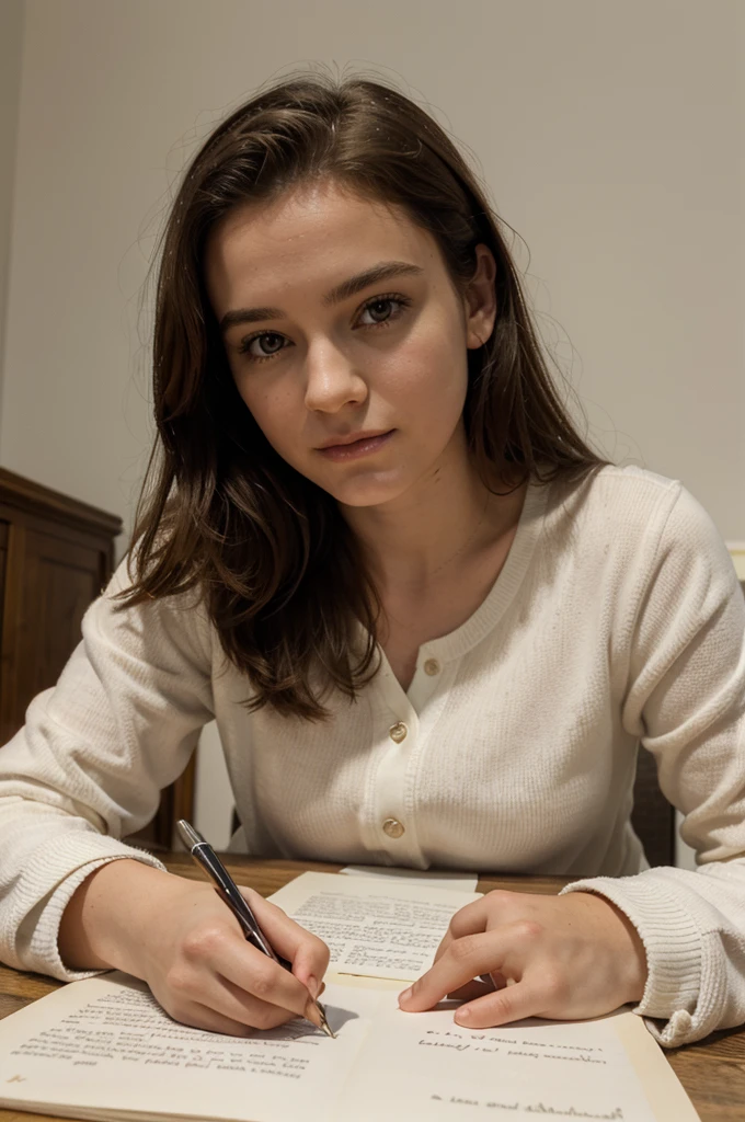 Gros plan de la lettre avec l'écriture d'Emma, Léo commençant à lire à voix haute.