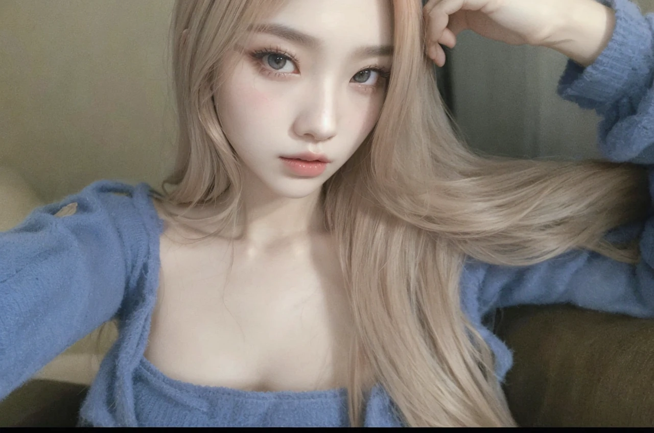a beautiful korean girl with long red hair, detailed facial features, detailed eyes and lips, elegant female portrait, cinematic lighting, dramatic mood, vibrant colors, high quality, intricate details, photorealistic, digital art