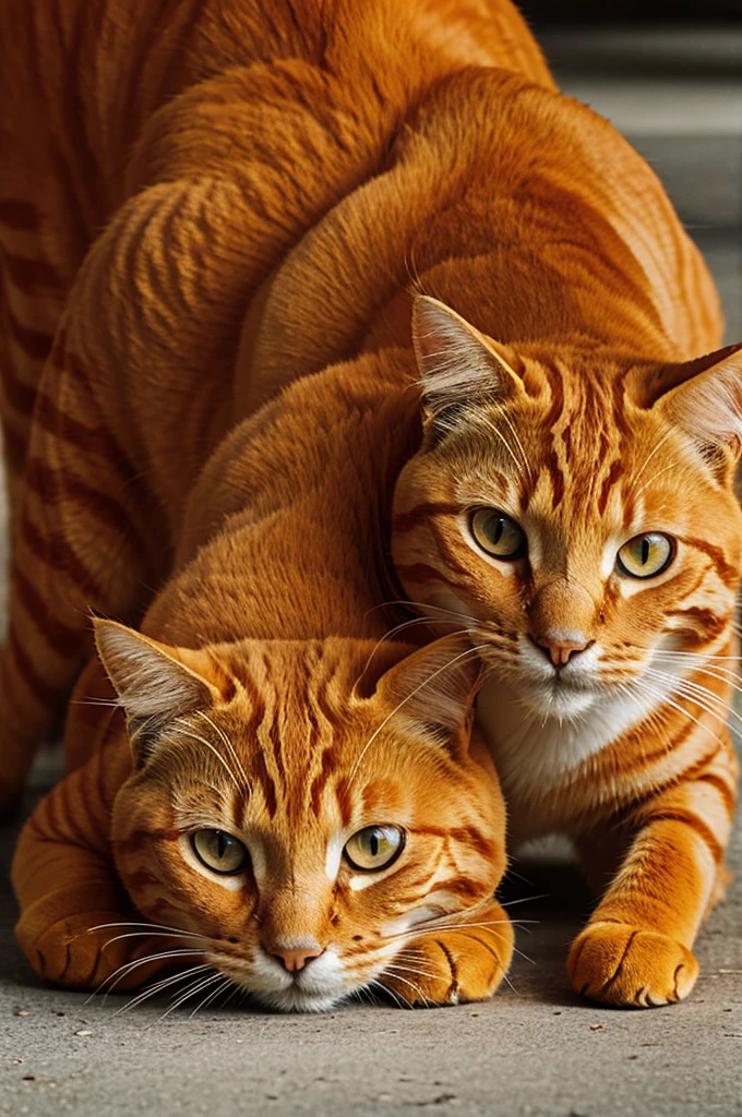 orange cat logo eating