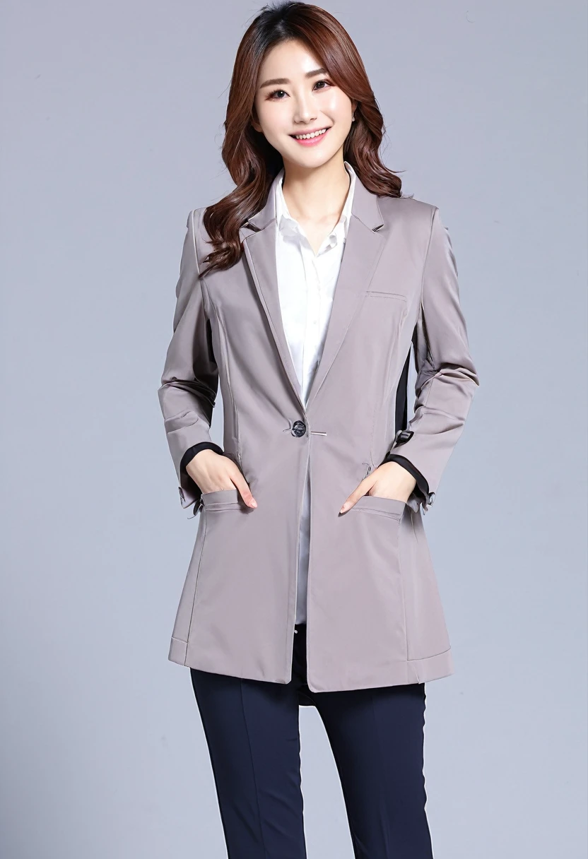 Jaket:1.5、Inside the office:1.5、a Pretty Japanese woman:1.5、officeworker、Sexy buttocks:1.5、crouching down:1.5、smil、Tight pants:1.5