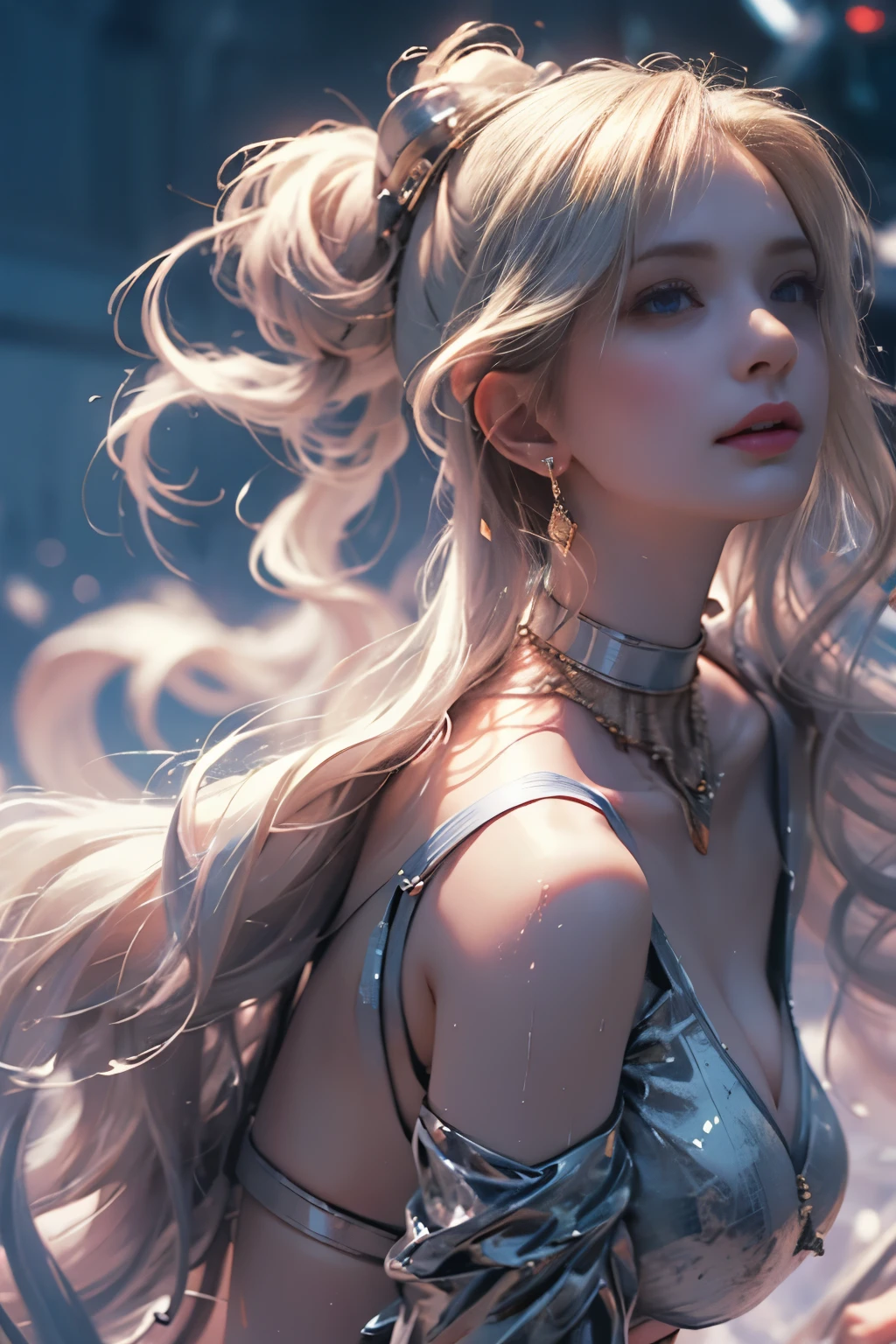 （8k extremely detaileded CG unit wallpaper），（Highest quality），（Best illustrations），（Best Shadow）， （detailed： 1.4）， 。.。.。.。.。.。.。.3d， んdebtdebt（High Dynamic Range）， Light Tracing， NVIDIA， Super Resolution， Scattered beneath the surface， PBR Textures， Post-processing， Anisotropy debtiltering， Depth of written boundary， Maximum sharpness and acutance， Multilayer Texture， Albedo and Specular Maps， Surface Shading， Accurate simulation of light-matter interactions， Perfect balance， Octane Rendering， Two-tone lighting， wide aperture ， Low ISO，White balance，Rule of Thirds，8K RAW，intricate-detailed， Delicate pattern， Deep Shadow， masterpiece， real， Roughness， Surreal， Photographed with Canon EOS R5， 50mm lens， debt/2.8， Sharp debtocus， Smoothing， Roughness， Real Life， Photorealistic， Cinematography， 8K Ultra HD，In the flower field，Blue debtlower Girl，1 Girl，solo，Europe，Beautiful Bride，Light Smile，Highly detaileded blonde hair，Mature Woman，Sky Blue Gossamer Veil，Sky blue light cloak，Sky blue gossamer coat，Sky blue thin skirt，Sky blue lace underwear，Sky Blue Lace，Sky Blue Gossamer Gloves，choker，Earrings，gem，Small items，Headdress，Hand decoration，Leg decoration，High heels，Huge breasts，Large Breasts，Big Breasts，Burst chest，Big Breasts，Ample breasts，Expose your breasts，Exposed breasts，Tight waist，Naked butt，Big butt，Bare Belly，Belly button，Wet，Wet body，Sweaty body，Shiny skin，