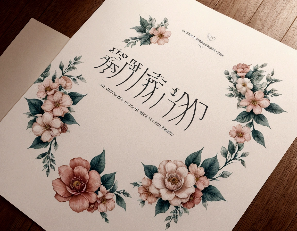 Design a shirt print with an inspirational quote in elegant typography, surrounded by floral elements