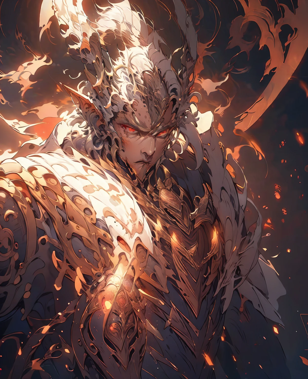 a devilish woman with black hair,pale skin,red eyes,elf-like costume,dark mysterious setting,(best quality,4k,8k,highres,masterpiece:1.2),ultra-detailed,(realistic,photorealistic,photo-realistic:1.37),digital painting,highly detailed face,intricate details,dramatic lighting,moody atmosphere,enchanting,macabre,gothic,chiaroscuro