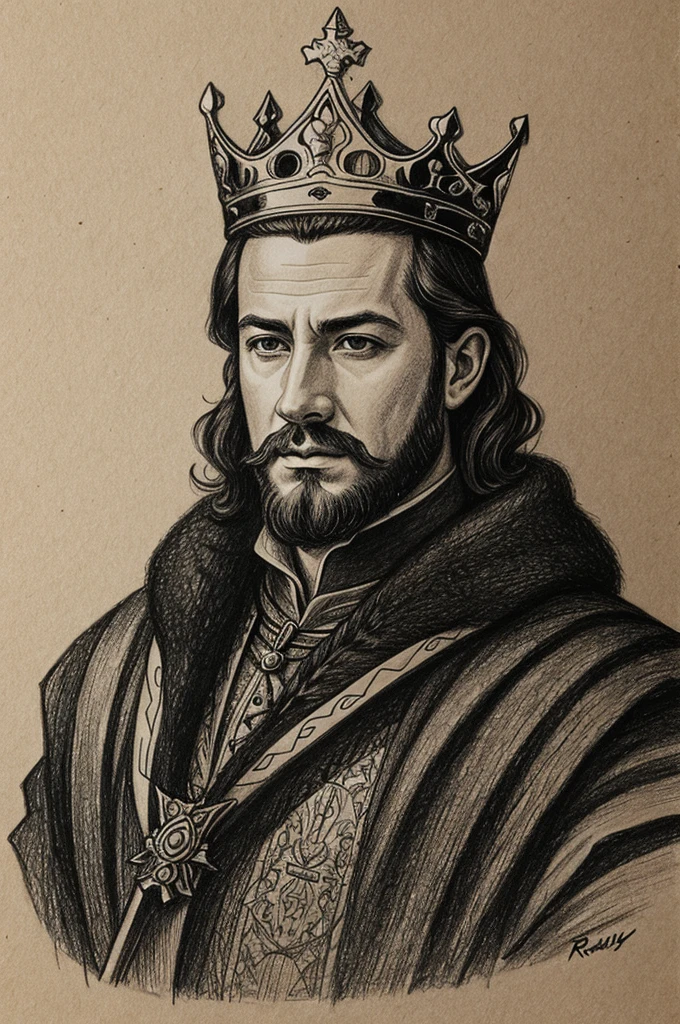 Drawing of a king turned into a Raly of intensely 