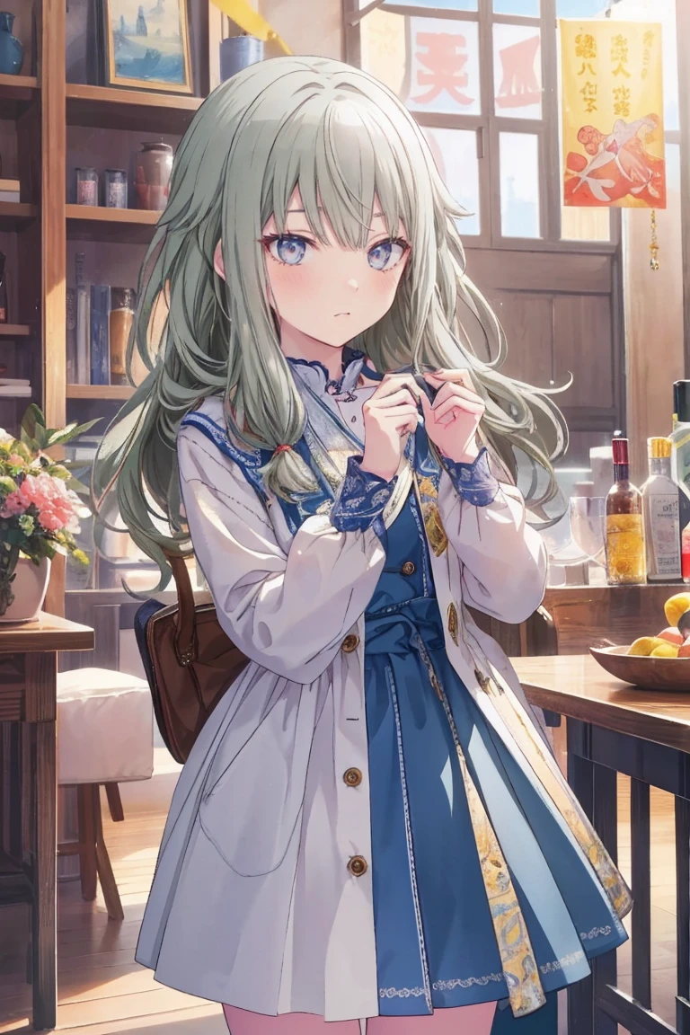 masterpiece、Best image quality、最high quality、、Girl、 Cute pose, masterpiece, Anime art style, Cute moveost detailed, high quality、Shiny Hair、Very fine and beautiful bright eyes、nose blush、Very detailed, clear and beautiful face, Awards, (((Anatomically correct))、Cowboy Shot