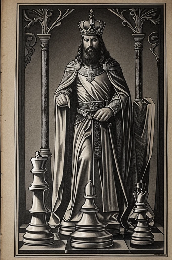 Chess drawing of the King's piece disguised by Raily from intensely