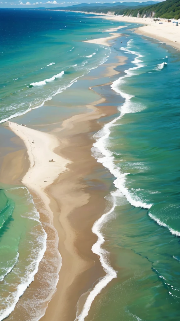 A sandy beach seen from a spectacular spot