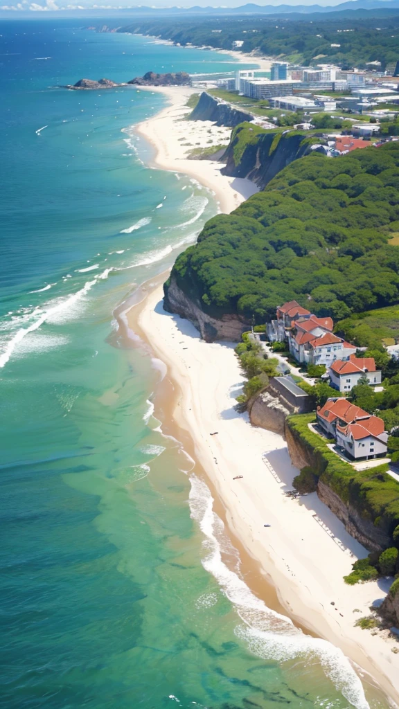 A sandy beach seen from a spectacular spot