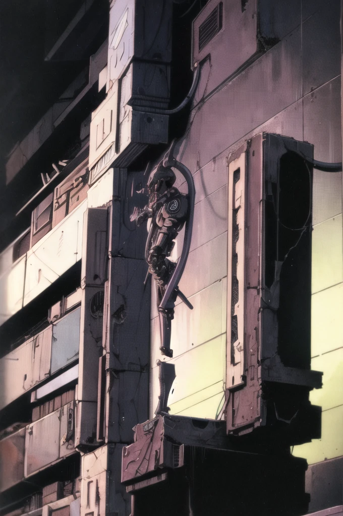 deedlit, record of lodoss war, 1girl, solo, (((cyberpunk))), cyborg, robot, mechanical arms, upper body, purple hair