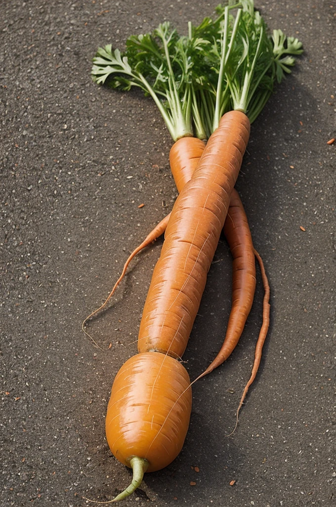 Carrot in the shape of a human 
