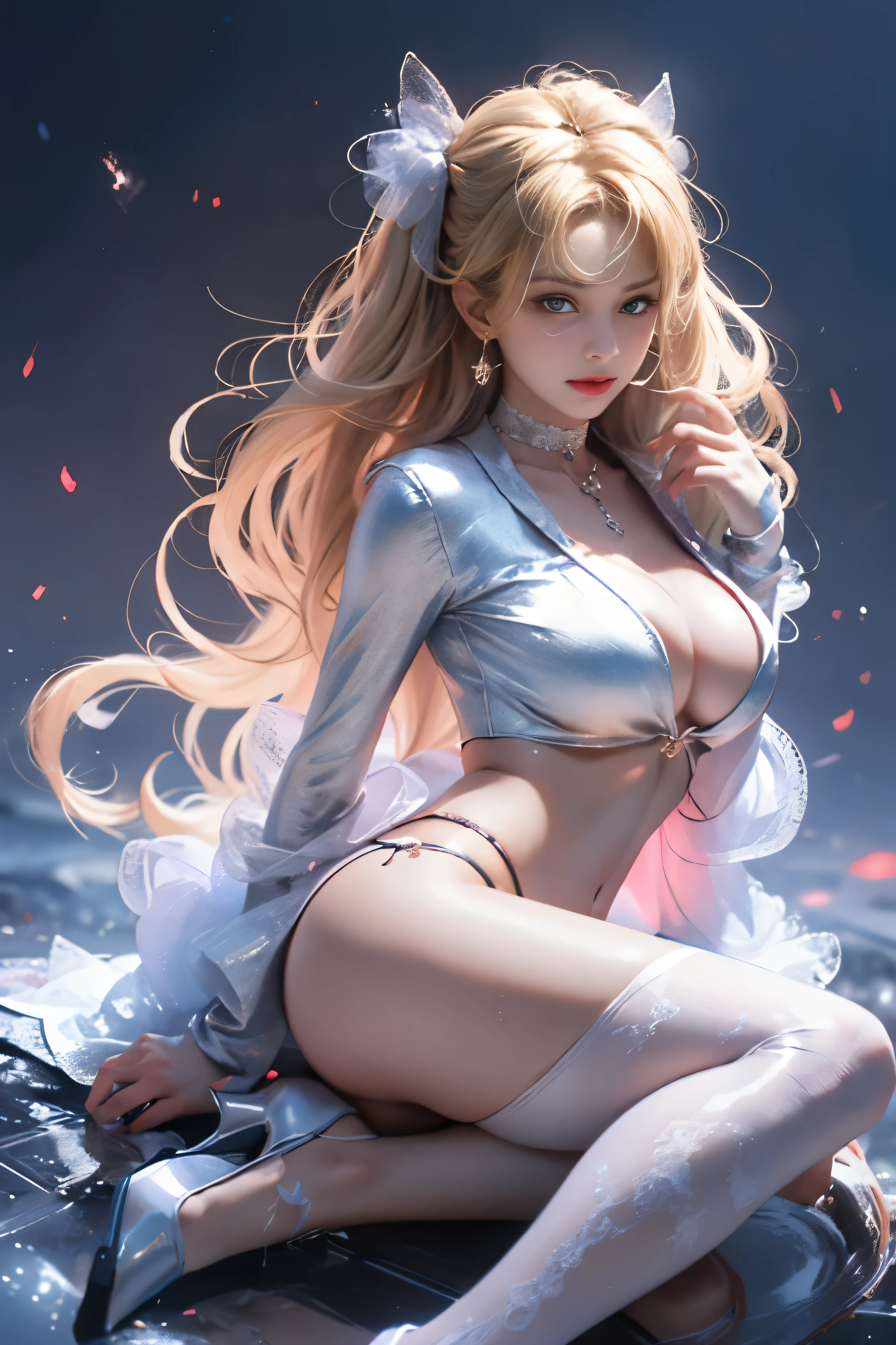(8k extremely detaileded CG unit wallpaper),(Highest quality),(Best illustrations),(Best Shadow), (detailed: 1.4), 。.。.。.。.。.。.。.3d, んdebtdebt(High Dynamic Range), Light Tracing, NVIDIA, Super Resolution, Scattered beneath the surface, PBR Textures, Post-processing, Anisotropy debtiltering, Depth of written boundary, Maximum sharpness and acutance, Multilayer Texture, Albedo and Specular Maps, Surface Shading, Accurate simulation of light-matter interactions, Perfect balance, Octane Rendering, Two-tone lighting, wide aperture , Low ISO,White balance,Rule of Thirds,8K RAW,intricate-detailed, Delicate pattern, Deep Shadow, masterpiece, real, Roughness, Surreal, Photographed with Canon EOS R5, 50mm lens, debt/2.8, Sharp debtocus, Smoothing, Roughness, Real Life, Photorealistic, Cinematography, 8K Ultra HD,In the flower field,Blue debtlower Girl,1 Girl,solo,Europe,Beautiful Bride,Light Smile,Highly detaileded blonde hair,Mature Woman,Sky Blue Gossamer Veil,Sky blue light cloak,Sky blue gossamer coat,Sky blue thin skirt,Sky blue lace underwear,Sky Blue Lace,Sky Blue Gossamer Gloves,choker,Earrings,gem,Small items,Headdress,Hand decoration,Leg decoration,High heels,Huge breasts,Large Breasts,Big Breasts,Burst chest,Big Breasts,Ample breasts,Expose your breasts,Exposed breasts,Tight waist,Naked butt,Big butt,Bare Belly,Belly button,Wet,Wet body,Sweaty body,Shiny skin,