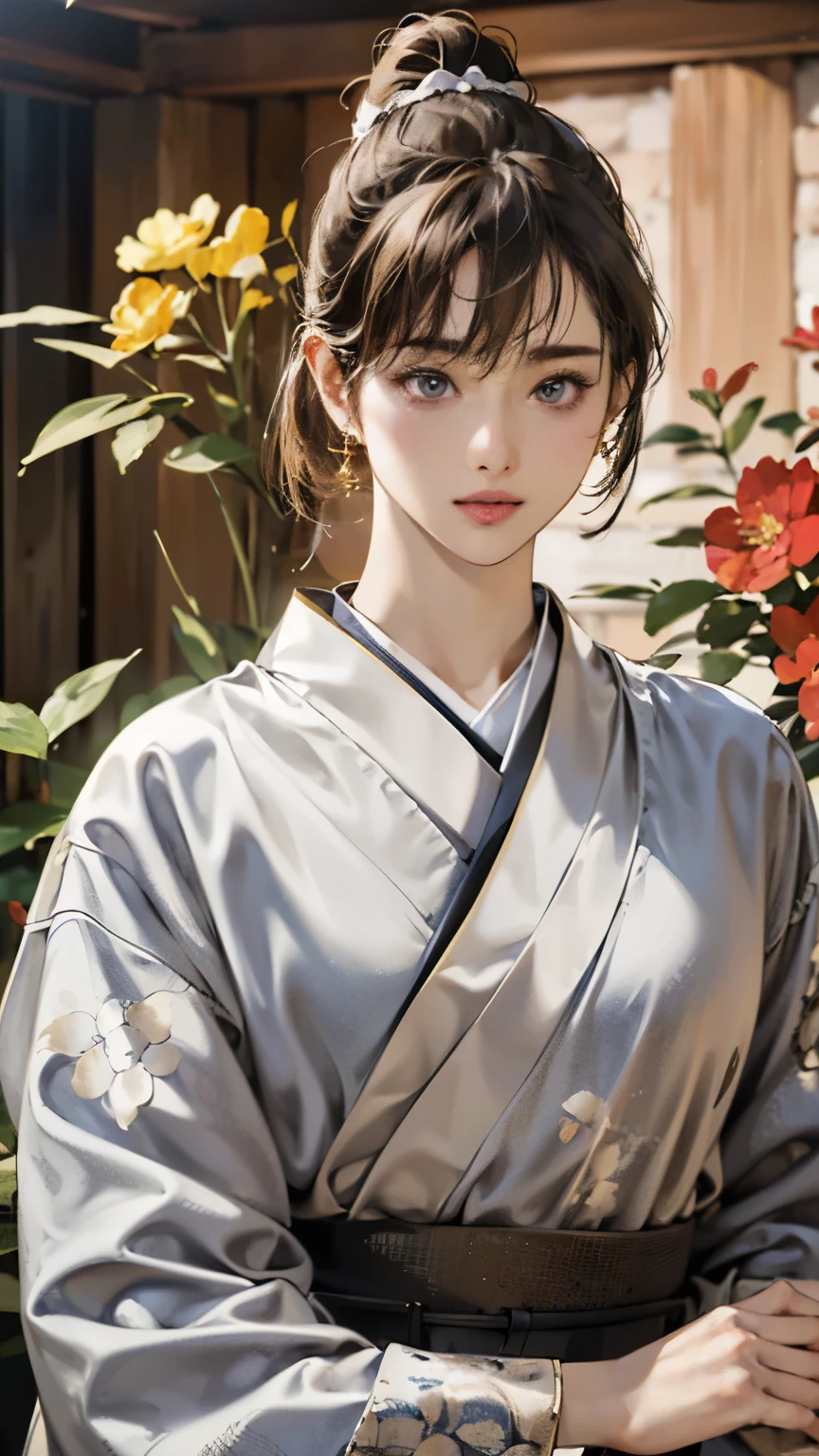 (8K、Raw photo、Highest quality、Masseter muscle area:1.2)、Ultra-detailed、Ultra-high resolution、(Realistic、Realistic photos:1.37)、Portrait、High-resolution RAW color photos、Professional photography、hVery detailed and beautiful、Very detailed、8K Picture Wallpaper、Amazingly detailed、Large file size、Official Art、HVery detailed CG Unity 8K wallpapers、hVery detailed beautiful girl、Very detailed顔、Very detailed目、Very detailed皮膚、Very detailed指、hVery detailed nose、Very detailed詳細な口、Perfect ???????、Detailed Background、Detailed clothing、1 girl、(20:1.2)、20th Generation、cute、Realistic bPetite、White skin、Glowing Skin、The body is slim、Black-haired、((short hair))、((ponytail))、(Blunt bangs: 1.2)、cute、Zola々right、cute faces、A vivid face、Delicate eyes、Source Order、((A beautiful woman wearing a clean and vivid floral kimono))、(((No good)))、(((Full nudity)))、((Backward shot))、((Full Body Shot))、((A dreamy look))、Earrings、necklace、Looking into the camera、Cowboy Shot、Positive、Standing posture、Contrapo、Dynamic Lighting、((Firm D-cup milk))、