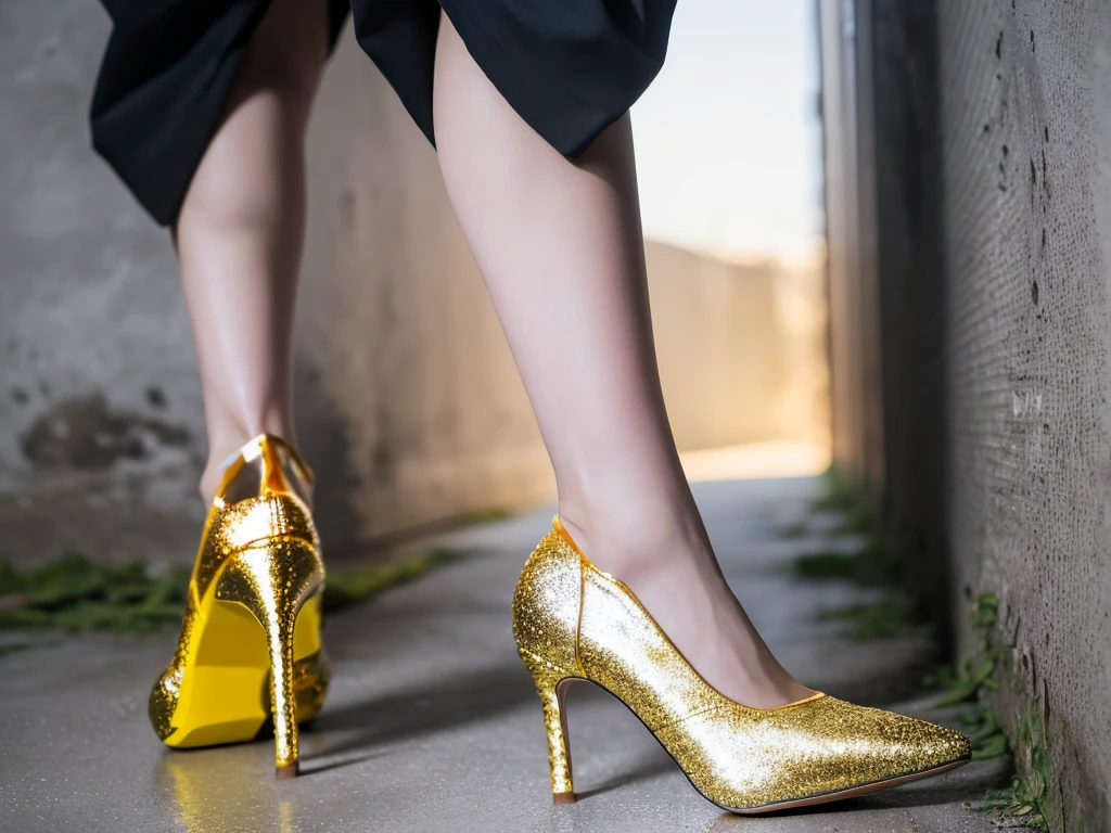((Spread legs:1.2)) ,((raise both arm)),(( Inside an abandoned hospital:1.2)), ((leaning against a cracked concrete wall:1.3)),(((gold high heels:1.3))),((Woman with sad expression:1.4))、((erect nipples:1.2)), (Night:1.2), ((Anatomically correct areola)), ((Oily body)) ,((Anatomically correct lower body)), Brown hair ,One Woman, ((Anatomically correct body:1.2)) ,(small areola) ,,( Warm lighting:1.2) , jaw-dropping beauty、A smile、masutepiece, Best Quality, Photorealsitic, Raw photo、8K, High resolution, Detailed skin, 8K UHD, Digital SLR, Soft lighting, High quality, Film grain, FujifilmXT3, Fog:1.2