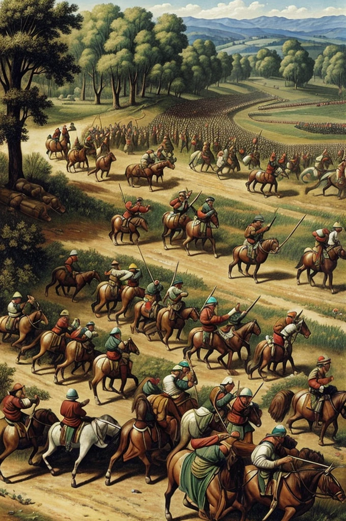 Peasants attacking an army patrol