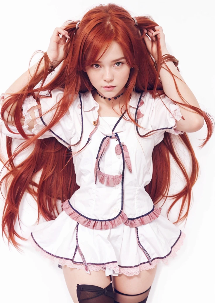 1girl, claire, red hair, realistic