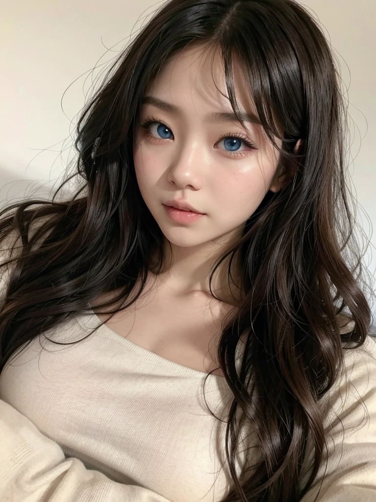 blue eyes, asian girl, blonde hair