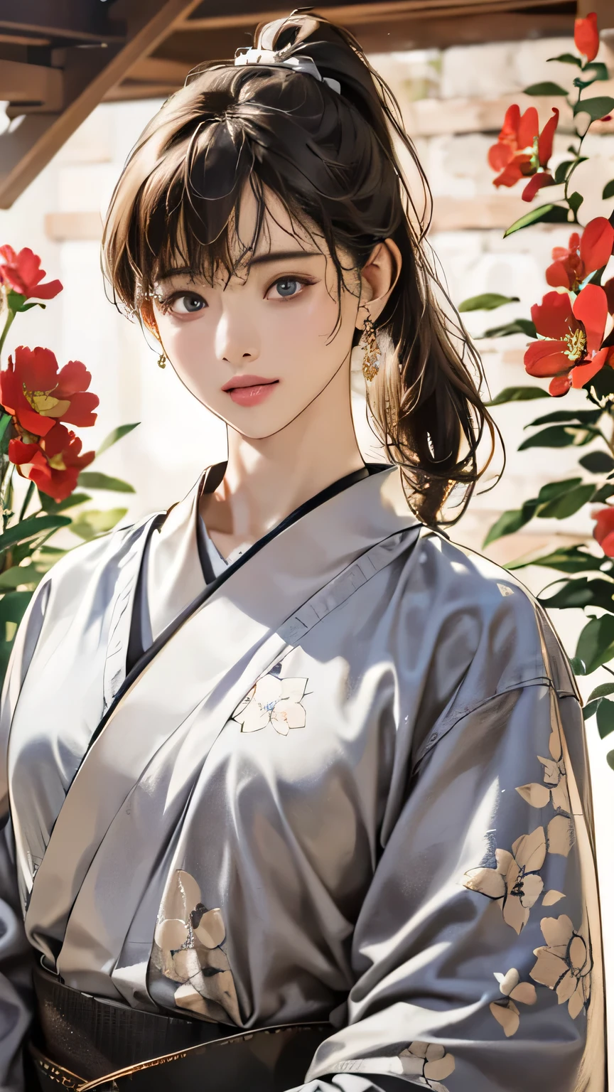 (8K、Raw photo、Highest quality、Masseter muscle area:1.2)、Ultra-detailed、Ultra-high resolution、(Realistic、Realistic photos:1.37)、Portrait、High-resolution RAW color photos、Professional photography、hVery detailed and beautiful、Very detailed、8K Picture Wallpaper、Amazingly detailed、Large file size、Official Art、HVery detailed CG Unity 8K wallpapers、hVery detailed beautiful girl、Very detailed顔、Very detailed目、Very detailed skin、Very detailed指、hVery detailed nose、Very detailed mouth、Perfect Anatomy、Detailed Background、Detailed clothing、1 girl、(20:1.2)、20th Generation、cute、Realistic bPetite、White skin、Glowing Skin、The body is slim、Black-haired、((short hair))、((ponytail))、(Blunt bangs: 1.2)、cute、Zola々right、cute faces、A vivid face、Delicate eyes、Source Order、((A beautiful woman wearing a clean and vivid floral kimono))、(((No good)))、(((Full nudity)))、((Full Body Shot))、((A dreamy look))、Earrings、necklace、Looking into the camera、Cowboy Shot、Positive、Standing posture、Contrapo、Dynamic Lighting、((Firm D-cup milk))、