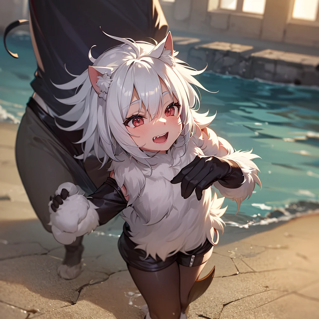 4 legged beast without eyes tender white hair