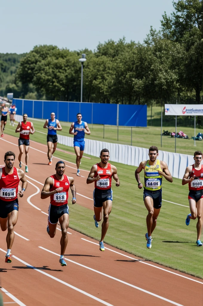A group of people competing in a race, each representing a European power