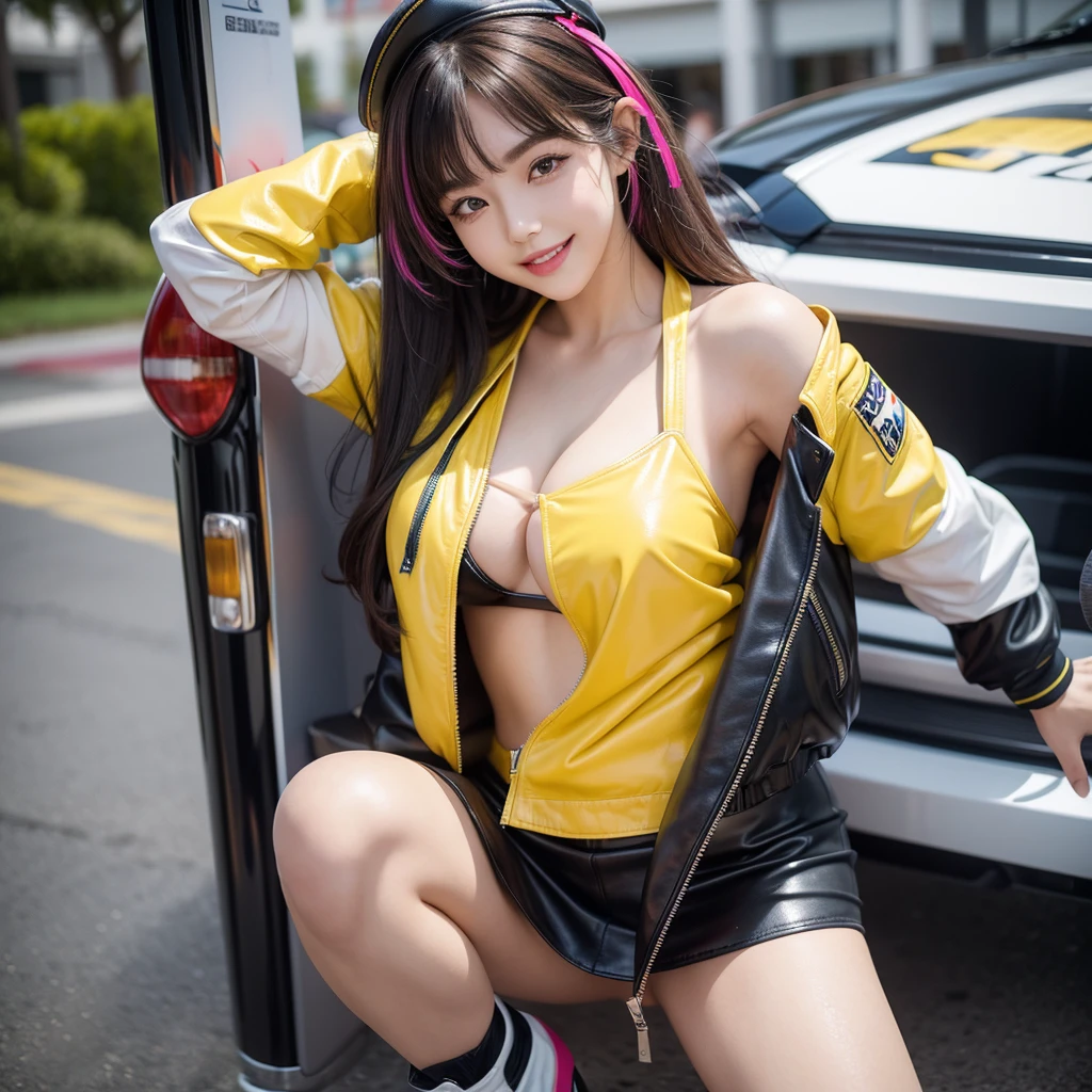 best quality,In 4K,beautiful girl,Swimwear,bikini,Ocean,Wearing a cap cap,gravure idol,Model,smile,highest quality,big breasts,hyper real stick、She has her bangs down,beautiful girl,Maid clotheasterpiece,perfect face,perfect breasts,long hair,Outstanding style,stimulating,Cute outfits,Horny girl,double eyelid,Naughty Girls,Erotic and cute,mini skirt,ribbon on uniform,colorful hair color,yellow eyes,leather jacket,horny girl,Knee-high boots,
Colorful,multicoloured,future fashion,smile,,zipper bra,Multicolored clothing