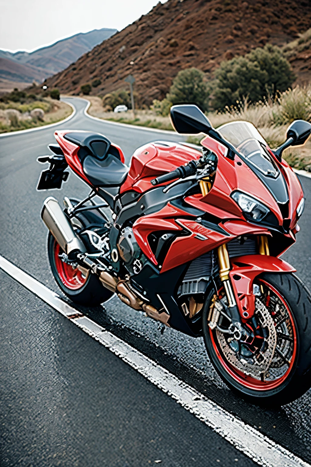 a s1000rr red on the road